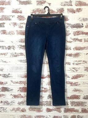 Chico’s Perfect Stretch Denim Jeans Pull On Dark Wash Faded Skinny Sz 0 (S)